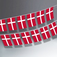 Guirlande de fanions en polyester avec drapeaux de France, d'Australie, du Danemark, de la Tunisie et autres pays du monde, avec mât en plastique