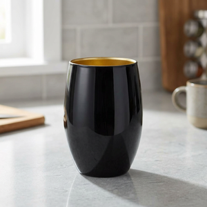 Vase de table moderne en métal noir, forme ovale, 2190 ml, pour eau, design d'intérieur décoratif, tendance pour la maison - Product Image 6