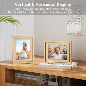 Natural Wood Rotating Floating Picture <strong>Frames</strong>, Double-Sided Solid Wood <strong>Photo</strong> <strong>Frame</strong> Shatterproof, Fade Resistant Tabletop Display - Product Image 3