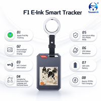 F1 E-Ink Smart Tag Bluetooth-Ortungsgerät NFC-Eigentümerprofil IP65 Wasserdichter Wiederaufladbarer Finder für Koffer, Schlüssel, Haustierhalsband
