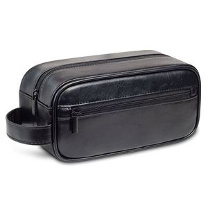 Wholesale Large Size Brown Leather Toiletry Travel Bag Luxury Waterproof Brushes <b>Makeup</b> Bag for <b>Teen</b> Girls Women - Product Image 2