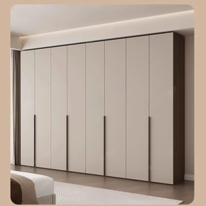 Armario Moderno Minimalista de Tendencia, Muebles de Vestidor Estilo Japandi, Hecho a Medida, Color Blanco Roto, Sistema de Almacenamiento Oculto - Product Image 4