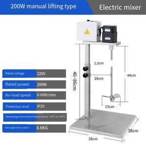 60L Commercial Industrial Coating & <b>Paint</b> Mixer Electric Manual Lifting Type Pulping Machine Blender - Product Image 3