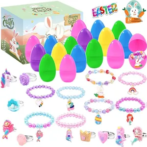 Œufs <span class=keywords><strong>en</strong></span> <span class=keywords><strong>plastique</strong></span> imprimés et peints pour le printemps, œufs à ouvrir, bricolage, cadeau de fête, jouet éducatif, unisexe - Product Image 3