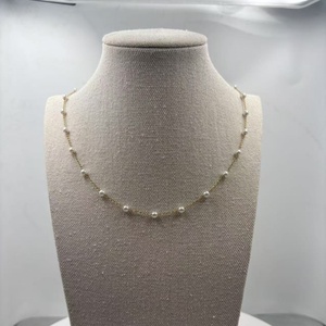 女性用ゴールドメッキパールネックレス女性用18Kゴールドチョーカーネックレス女性用シンプルパールジュエリーギフトファッション - Product Image 5