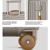 Valise trolley grande capacité rétro en alliage aluminium-magnésium avec roues pivotantes, tailles 20 et 24 pouces, serrure TSA, pour voyage