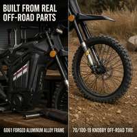 Moto électrique tout-terrain 8000W de puissance maximale, 72V 36Ah SS6.0, vitesse élevée 53 mph, moto enduro tout-terrain pour adultes, frein à disque hydraulique