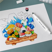 Arrtx 90 Couleurs Marqueurs à Encre à Base d'Alcool Ensemble Pointe Japonaise Double Pointe Marqueurs Permanents pour l'Animation Manga