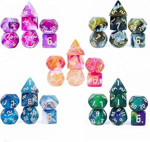 Nuevo <span class=keywords><strong>juego</strong></span> de dados poliédricos DND, <span class=keywords><strong>juego</strong></span> de dados de cuatro colores, mazmorras y dragones, <span class=keywords><strong>juego</strong></span> de <span class=keywords><strong>mesa</strong></span> RPG de <span class=keywords><strong>rol</strong></span> - Product Image 1