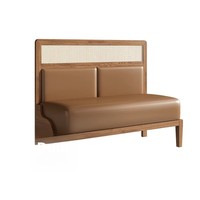 Ensemble de banquettes de restaurant modernes en bois massif modulables - Système combinable banc et table pour aménagements de restaurants occidentaux