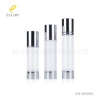 Botellas con Bomba Airless con Tapa de Aluminio, Cuerpo Transparente AS e Interior de PP para Cuidado de la Piel