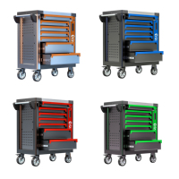Carro de Herramientas Rodante Resistente con Ruedas con Freno Lateral de 5 Pulgadas y Superficie de Trabajo, Carro de Herramientas con 7 Cajones