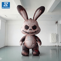 Poupée gonflable de Halloween, lapin gonflable d'horreur, lapin sanglant, modèle gonflable, accessoire de décoration pour fête d'Halloween