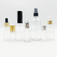 Vente en gros, expédition rapide, flacon en verre vide classique pour huiles essentielles, avec couvercle compte-gouttes, 100 ml, transparent, impression sérigraphique, pour gouttes ophtalmiques