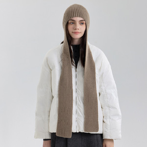 Écharpe <span class=keywords><strong>à</strong></span> capuche <span class=keywords><strong>en</strong></span> tricot <span class=keywords><strong>de</strong></span> couleur unie chaude, châle intégré, cache-<span class=keywords><strong>cou</strong></span> - Product Image 2