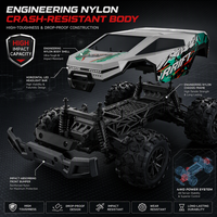 Voiture RC 4x4 haute vitesse 1:18 2,4 GHz, buggy tout-terrain télécommandé entièrement proportionnel avec barre anti-basculement, câble USB YH18003 PRO 80m