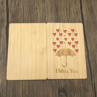 Cadeaux romantiques de la Saint-Valentin en bois de bambou gravé à faire soi-même pour lui et elle, cadeaux d'amour personnalisés pour petit ami et petite amie