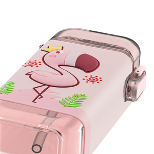 Bouteille de sport PINKAH 280 ml personnalisée avec motif de dessin animé 3D mignon, avec couvercle à paille carrée, accessoire en plastique pour les enfants à l'école - Product Image 3