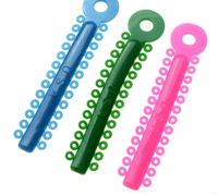 Support dentaire Consommables 40 couleurs materiales de ortodoncia ligaties élastique orthodontique ligatate élastomère pour bretelles