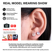Clous d'oreille en titane ASTM F136, zircon rose taille étoile, plaqué or 24 carats, 16G, pour piercing cartilage, tragus, hélix, lèvre