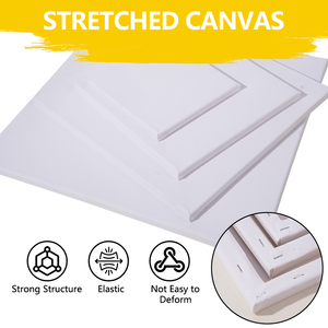 Tela in Cotone 100% con Telaio Stirato, Tela Bianca per Artisti, Pre-Primerizzata per Pittura a Olio e Acrilica, Materiali Artistici - Product Image 2