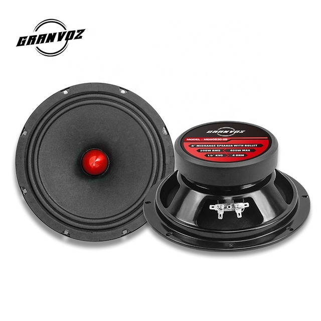 PRO 4ohm Metal Basket Red Aluminum Bullet Speaker Car Audio System Speakers 8 Inch Midrange Speaker