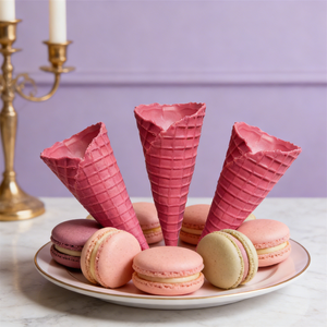 13.5cm Eco-Friendly Plastic <b>Foam</b> Hollow Artificial Food Model for Ice Cream Shop Exercise Display White Pink Circular <b>Crafts</b> - Product Image 6