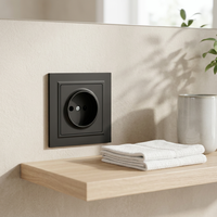 Prise murale ELENDAX FH5009 de haute qualité 10A IP20 non-mise à la terre, noire et grise, pour usage résidentiel, avec interrupteur