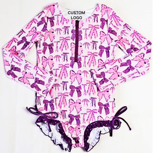 Kerui Bé Cô Gái Một Mảnh Tắm Phù Hợp Với Frills Đồ Bơi Bé Áo Tắm UPF 50 + Bán Buôn Đa Hai Mảnh Màu In Áo Tắm - Product Image 3