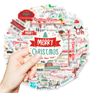 2024 nuevo 50 Uds saludos de Navidad <span class=keywords><strong>frases</strong></span> pegatinas de grafiti <span class=keywords><strong>para</strong></span> decoración de <span class=keywords><strong>pared</strong></span> de botella pegatina de regalo de Festival - Product Image 5