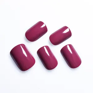 Deep Pink Fake Nails New Arrivals Design For Girl Shopping Wearing Medium Squoval Press On Nails