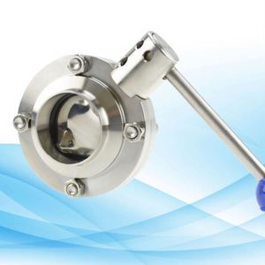 Gran oferta, la última válvula de mariposa sanitaria de estructura Manual 304/316L para sistemas de tuberías de acero inoxidable de agua a alta temperatura - Product Image 6