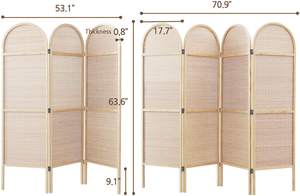 Atacado Fábrica Alta Qualidade 4 Painel Folding Bambu Decorativa Separação Wall Divisor - Product Image 4