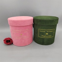 Boîtes cadeaux personnalisables en velours vert et rose pour la Saint-Valentin, impression dorée, carton recyclé, prêtes à l'emploi