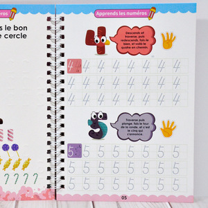 4 pièces/ensemble cahier de pratique magique avec impression en langue française, livre de mots de calligraphie <span class=keywords><strong>meilleur</strong></span> cadeau pour enfant - Product Image 4