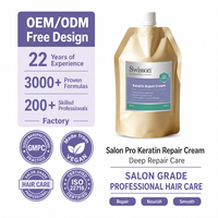 Crema Reparadora de Queratina OEM, Bálsamo Acondicionador para Cabello Dañado y Encrespado, Fabricación Directa de Fábrica, Contrato de Producción