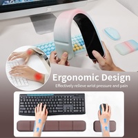 Ensemble de tapis de souris ergonomique personnalisé marron avec repose-poignet en gel de silicone contrastant pour le gaming, la maison et le bureau - En stock