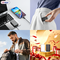 Batería Externa Portátil de Bolsillo con Doble Salida de 5V2A, 2000mAh, con Cable USB C Integrado Opcional para Viajes