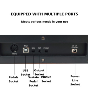 Piano Digital Profesional Beisite OEM de 88 Teclas con Peso Real para Principiantes, Piano Eléctrico con <span class=keywords><strong>Teclado</strong></span> Doble, Pedal de Sustain y Grabación - Product Image 2