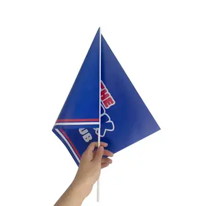 Campaign Props Custom Stick Flag Personalized Hand Held Waving Flag With Plastic Pole