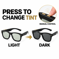 Lunettes de soleil à luminosité réglable avec bouton-poussoir, idéales pour la marche en extérieur et les changements de lumière quotidiens