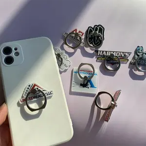 Soporte creativo de anillo giratorio para teléfono móvil, anillo acrílico con forma personalizada, 360