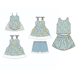 Preventa al por mayor: Vestido/Mameluco de verano para bebé niña con pequeñas flores, de algodón orgánico suave y elastano, lindo, MOQ 5 unidades, de fábrica de boutique. - Product Image 6