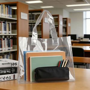 Sac à main en PVC transparent léger et réutilisable, sac à bandoulière personnalisé avec logo, idéal pour les cadeaux - Product Image 2
