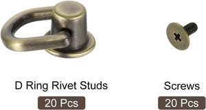Uxcell - Anillos en D de Metal con Cabeza de Bola y Remaches para Cuero, Manualidades, Bolsos, Zapatos y Accesorios, Color Bronce - Product Image 3