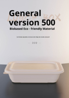 Offre Spéciale – Boîte de Conservation Alimentaire Jetable Moderne de 500 ml en Amidon de Maïs + PP avec Couvercle, Robuste et Bio, Idéale pour la Livraison de Repas