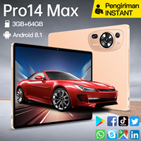 Nouvelle tablette de jeu intelligente à empreintes digitales Pro14 Max 10,1 pouces 3 Go de RAM 64 Go de stockage Double SIM Wi-Fi GSM Android 8.1 Reconnaissance faciale