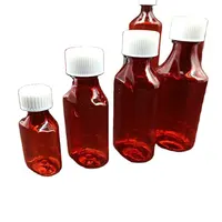 Botol Farmasi Skala Amber Oval 8Oz Botol Cairan Obat RX dengan Tutup CRC