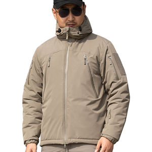 Chaqueta cálida de camuflaje táctico, chaqueta americana pesada bordada de vigilantes de invierno con capucha desmontable, cremallera de lona Formal - Product Image 6