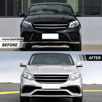 Body Kit GLE63 Style Bumper Depan Bumper Belakang untuk Mercedes-Benz GLE Coupe C292 2015-2019 PP GT Grille Facelift Upgrade